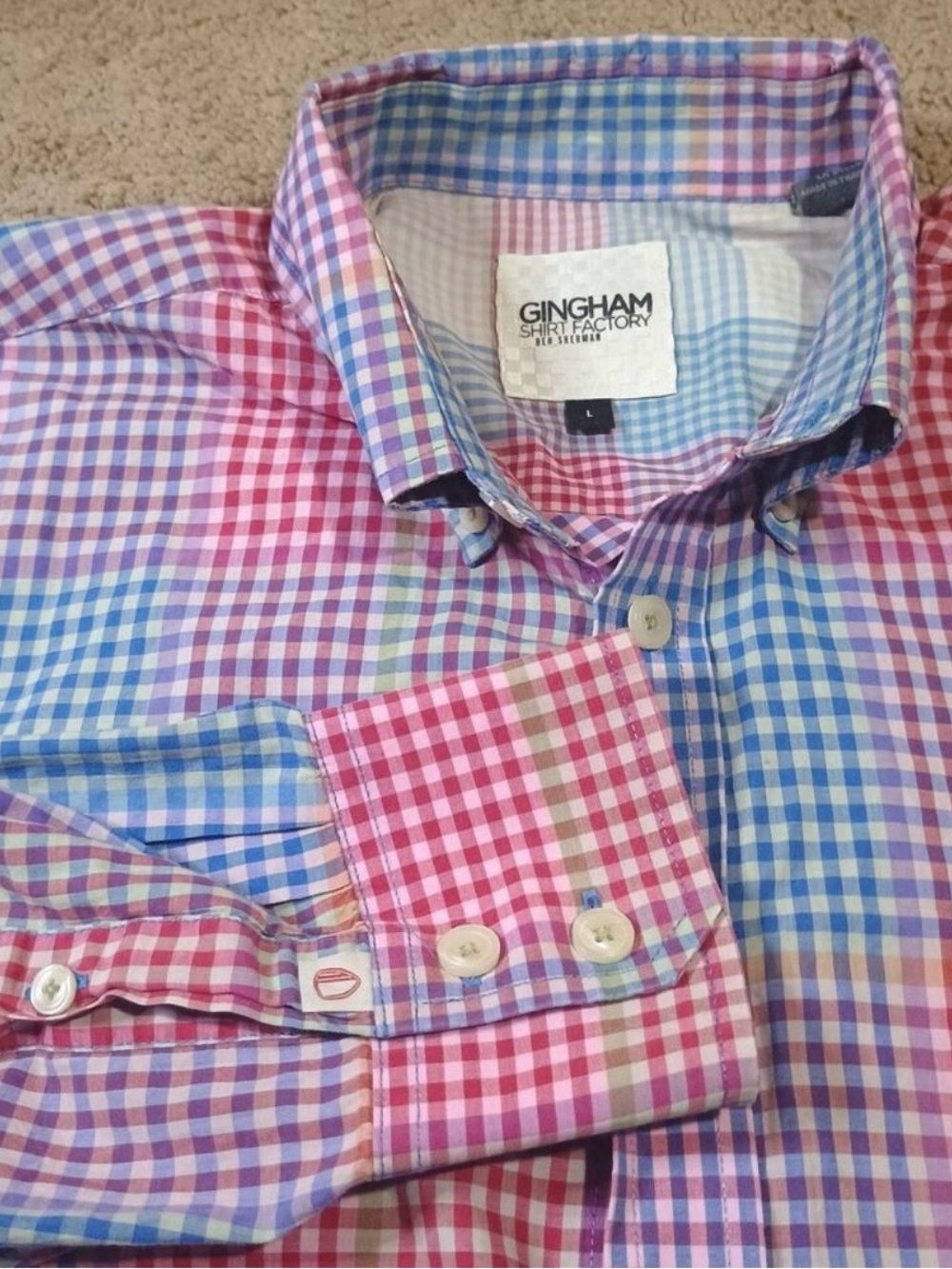 Men's Multicolor Check Button-Down Shirt